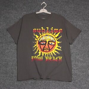 Sublime Long Beach Sun T Shirt Mens L Band Tee‎ Gray Graphic Print